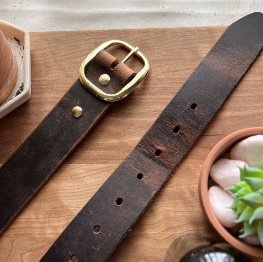 Leather belt brown